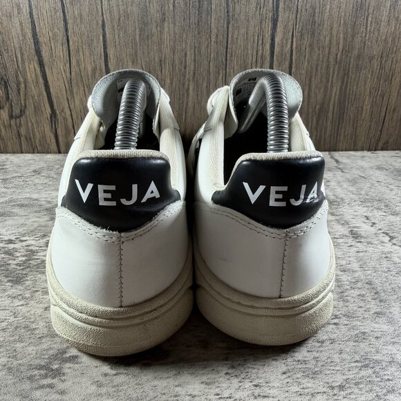 VEJA Womens V-10 Natural White Black Leather Casual Shoes Sneakers Size 8 US - Picture 6 of 10